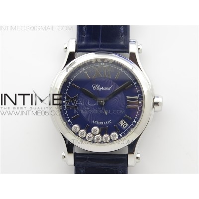 HAPPY SPORT AUTOMATIC SS 36MM ZF 11 BEST EDITION BLUE DIAL ON BLUE LEATHER STRAP A2892