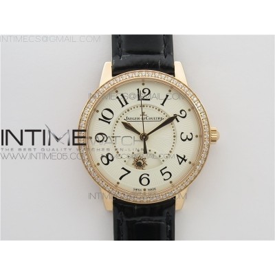 Rendez-Vous Night & Day RG ZF 11 Best Edition Ivory White Dial Black Markers Diamonds Bezel on Black Leather Strap A898