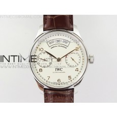 Portuguese Real PR Real Annual Calendar IW503501 ZF 11 Best Edition White Dial on Brown Leather Strap A52850