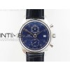 6Portugieser Chrono Classic 42 IW390406 ZF 11 Best Edition Blue Dial Blue Hand on Black Leather Strap A7750