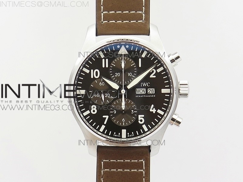 Pilot Chrono IW377713 ZF 11 Best Edition Brown Dial on Brown Leather Strap A7750