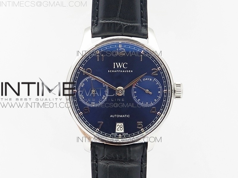 PORTUGUESE REAL PR IW500710 ZF V4 11 BEST EDITION Blue Dial ON BLACK LEATHER STRAP A52010