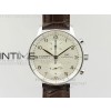 Portuguese IW371445 ZF V3 11 Best Edition SS White Dial RG Markers on Brown Leather Strap A79350 (Slim Movement)