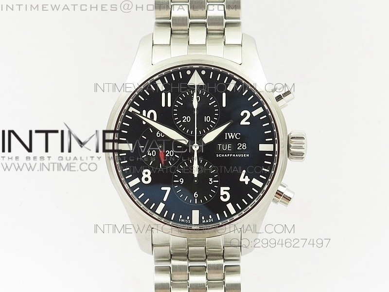 Pilot Chrono 2016 IW377710 ZF 11 Best Edition Black Dial on SS Bracelet A7750 V2