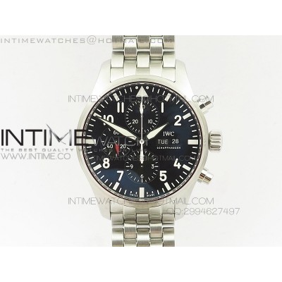 Pilot Chrono 2016 IW377710 ZF 11 Best Edition Black Dial on SS Bracelet A7750 V2