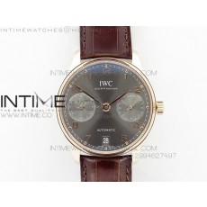 Portuguese Real PR RG IW500702 ZF V4 11 Best Edition on Brown Leather Strap A52010
