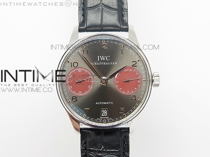 PORTUGUESE REAL PR SS GARY DIAL V2 Gold Numbers ZF 11 BEST EDITION ON BLACK LEATHER STRAP A52010