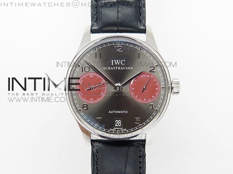 PORTUGUESE REAL PR SS IW500126 V2 GARY DIAL ZF 11 BEST EDITION ON BLACK LEATHER STRAP A52010