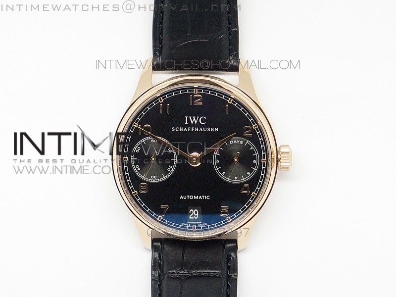 PORTUGUESE REAL PR IW500702 ZF V4 11 BEST EDITION ON BLACK LEATHER STRAP A52010