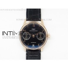 PORTUGUESE REAL PR IW500702 ZF V4 11 BEST EDITION ON BLACK LEATHER STRAP A52010