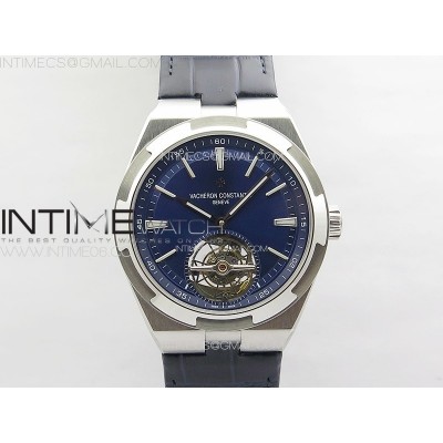 Overseas Tourbillon SS BBR Best Edition Blue Dial on Blue Leather Strap