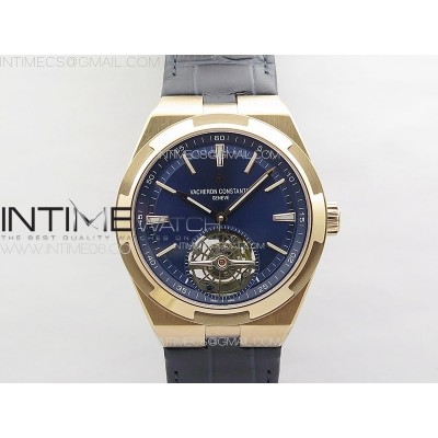 Overseas Tourbillon RG BBR Best Edition Blue Dial on Blue Leather Strap