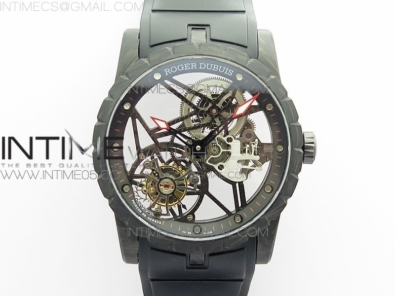 Excalibur Rddbex0393 FC BBR Best Edition Skeleton Dial on Black Rubber Strap A2136 Tourbillon V4