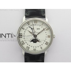 Villeret 6654 SS Complicated Function OMF 11 Best Edition White Dial on Black Leather Strap A6654 V3