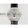 Master Calendar Moonphase SS OMF 11 Best Edition Silver Dial on Black Leather Strap A8661