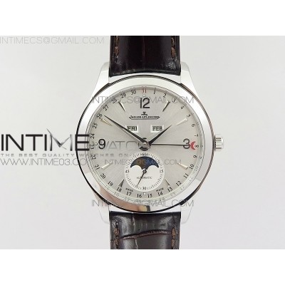 Master Calendar Moonphase SS OMF 11 Best Edition Silver Dial on Black Leather Strap A8661