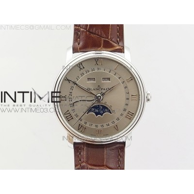 Villeret 6654 SS Complicated Function OMF V2 11 Best Edition Gray Dial on Brown Leather Strap A6654