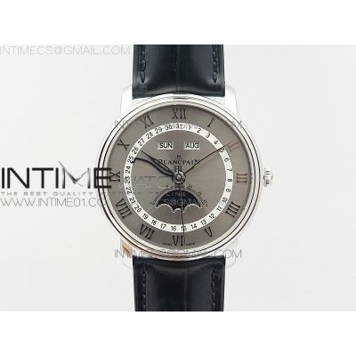 Villeret 6654 SS Complicated Function OMF 11 Best Edition Gray Dial on Black Leather Strap A6654