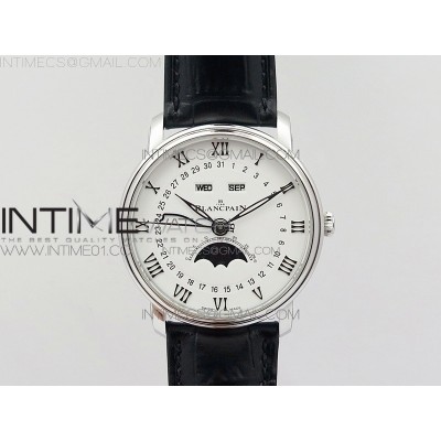 Villeret 6654 SS Complicated Function OMF 11 Best Edition White Dial on Leather Strap A6654