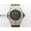 Big Bang Sang Bleu RG Ti Crystal Case Bezel WWF 11 Best Edition Black Skeletonal Dial On Black Gummy Strap Asian HB1213 V2
