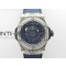 Big Bang Sang Bleu Ti Crystal Bezel WWF 11 Best Edition Blue Skeletonal Dial On Blue Gummy Strap Asian HB1213 V2