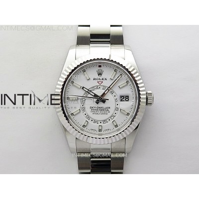 [ZF공장]스카이드웰러 화이트Sky-Dweller 326934 904L SS ZF 11 Best Edition White Dial on SS Bracelet Asian 2824
