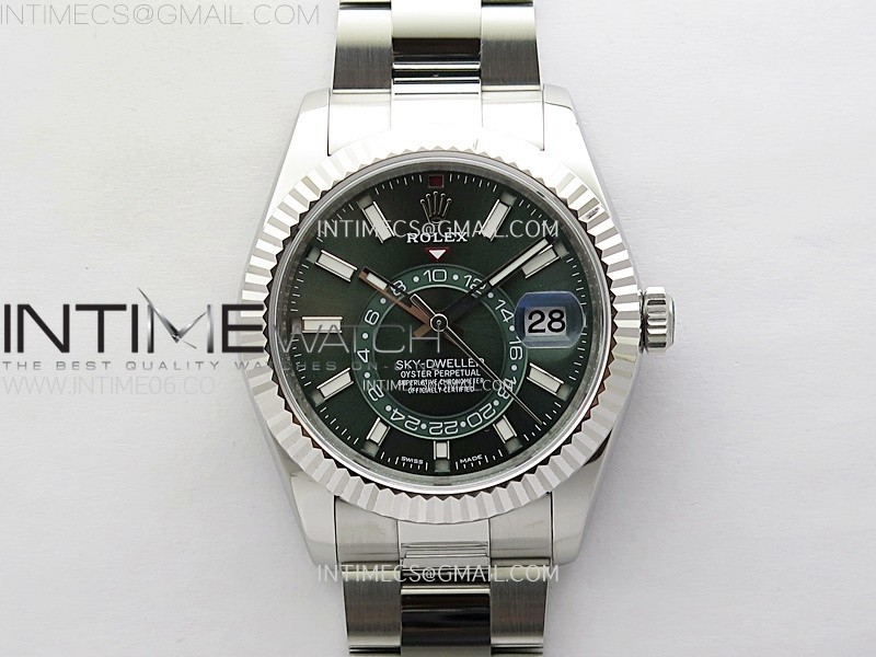 [ZF공장]스카이드웰러 그린Sky-Dweller 326934 904L SS ZF 11 Best Edition Green Dial on SS Bracelet Asian 2824