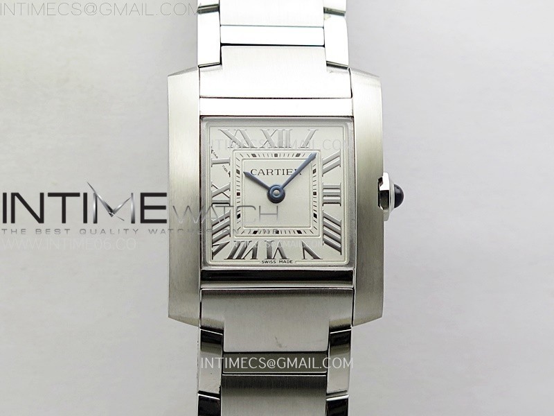 Tank Francaise Ladies 21.2mm SS 8848F 11 Best Edition Silver Dial on SS Bracelet Ronda Quartz