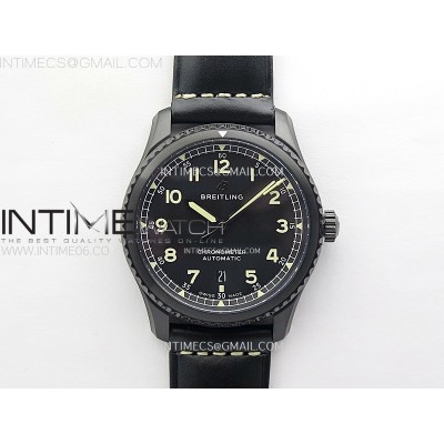 Navitimer8 A17314 DLC TF 11 Best Edition Black dial On black leather strap A2824