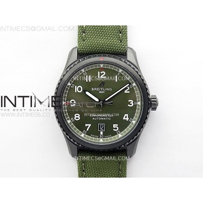 Navitimer8 A17314 DLC TF 11 Best Edition Green dial On Green Leather Strap A2824