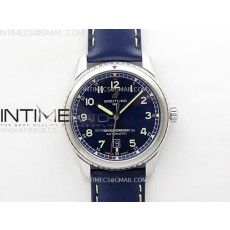 Navitimer8 A17314 SS TF 11 Best Edition Blue dial On Blue Leather Strap A2824