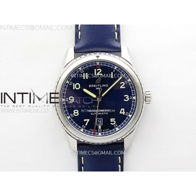 Navitimer8 A17314 SS TF 11 Best Edition Blue dial On Blue Leather Strap A2824
