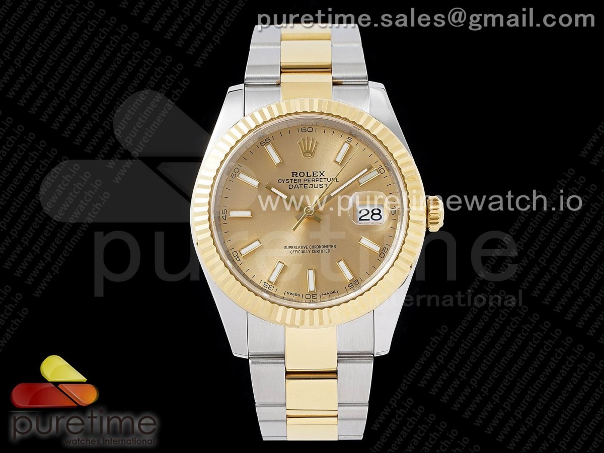 [VS공장] 롤렉스 데이저스트 콤비 샴페인골드다이얼 오이스터브레이슬릿 데젓41 DateJust 41 126333 904L SS/YG VSF 1:1 Best Edition YG Dial on Oyster Bracelet VS3235