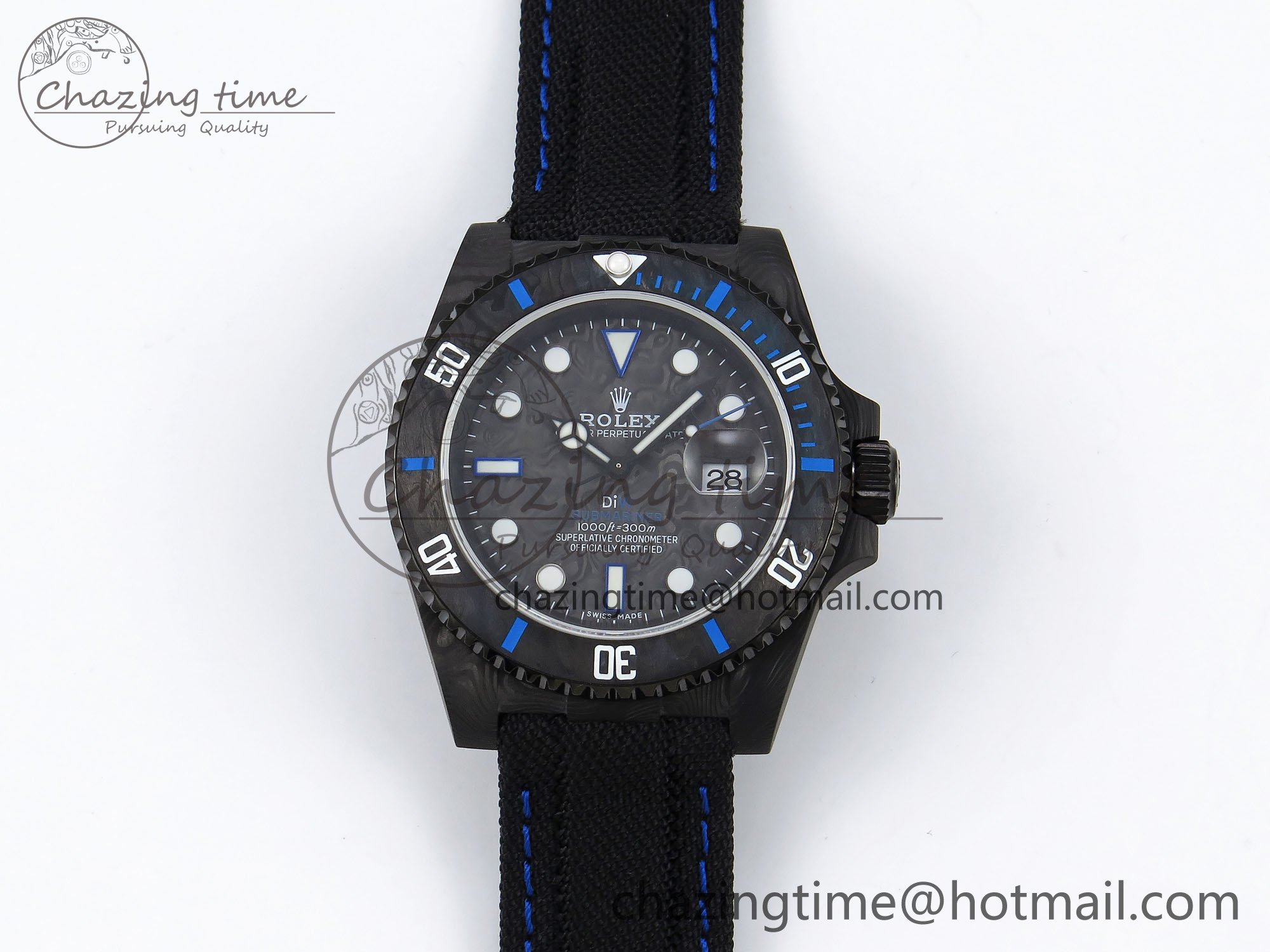 [IPK공장]롤렉스 서브마리너 DIW Carbon Black/Blue Dial on Black Nylon Strap VR3135