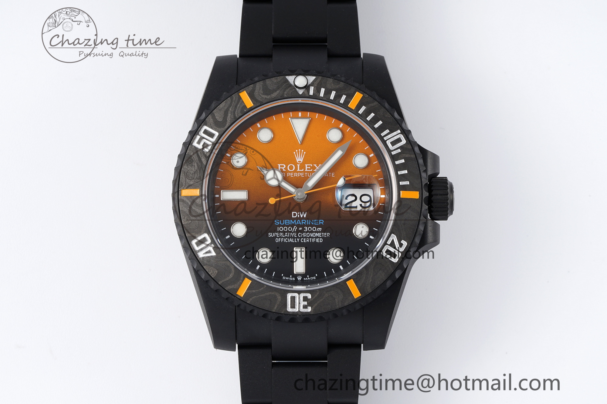[VS공장]롤렉스 서브마리너 DIW DLC dition Black/Orange Dial on DLC Bracelet VS3135