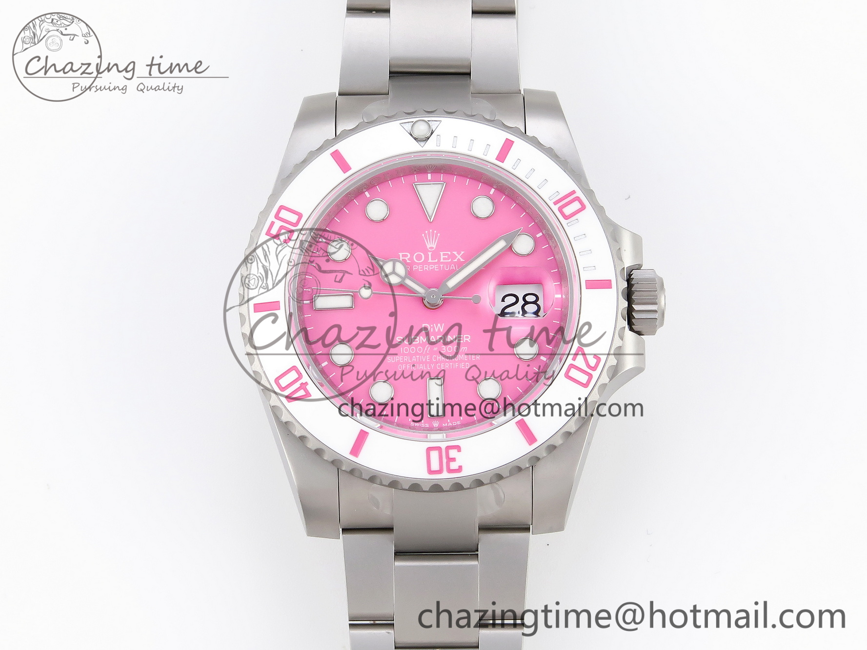 [VS공장]롤렉스 서브마리너 DIW Sandblasted  Pink Dial White Ceramic Bezel VS3135