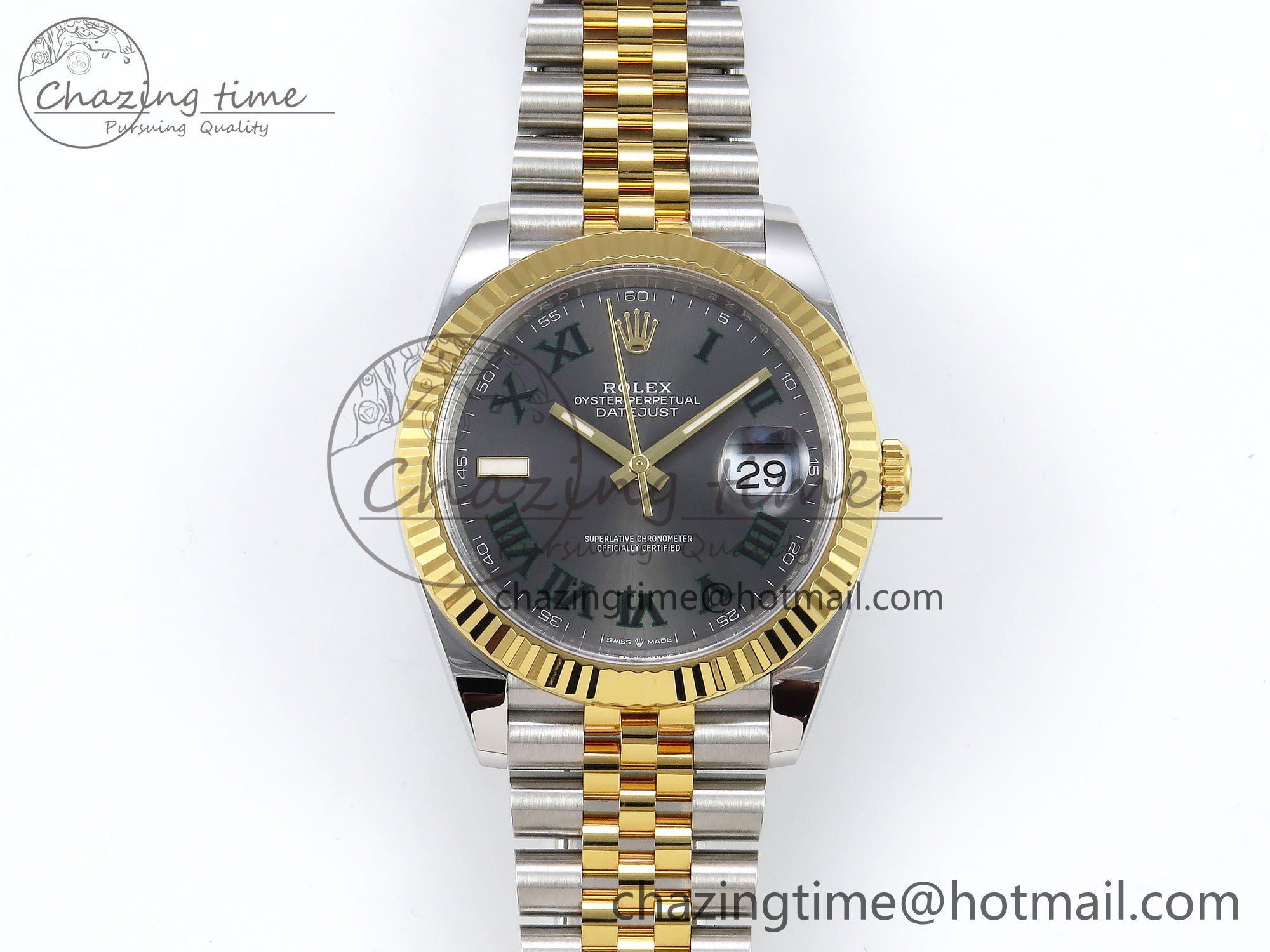 [Clean공장]롤렉스 데이저스트 41mm 126333 Gray Dial Green Roman Marker VR3235