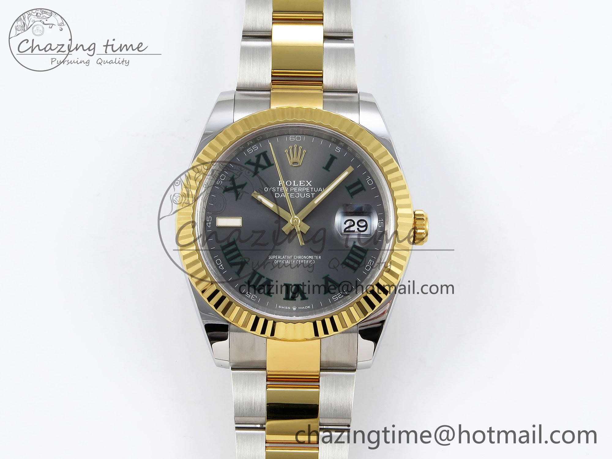 [Clean공장]롤렉스 데이저스트 41mm 126333  Gray Dial Green Roman Oyster VR3235