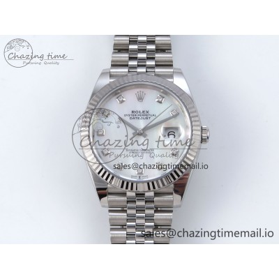 [Clean공장]롤렉스 데이저스트 41mm 126334 White Pearl Moissanite Dial on SS Jubilee Bracelet VR3235