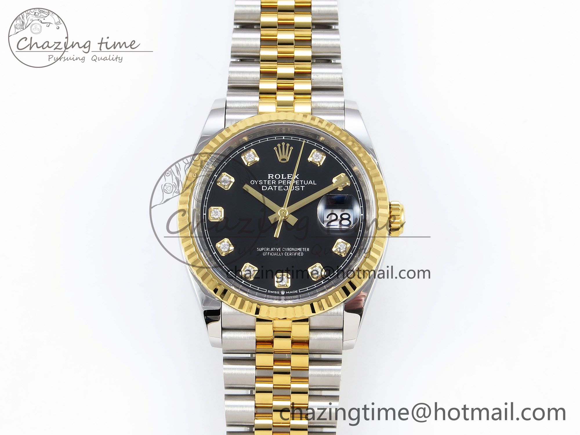 [Clean공장]롤렉스 데이저스트 36mm Black Diamonds Dial on SS/YG Jubilee Bracelet VR3235