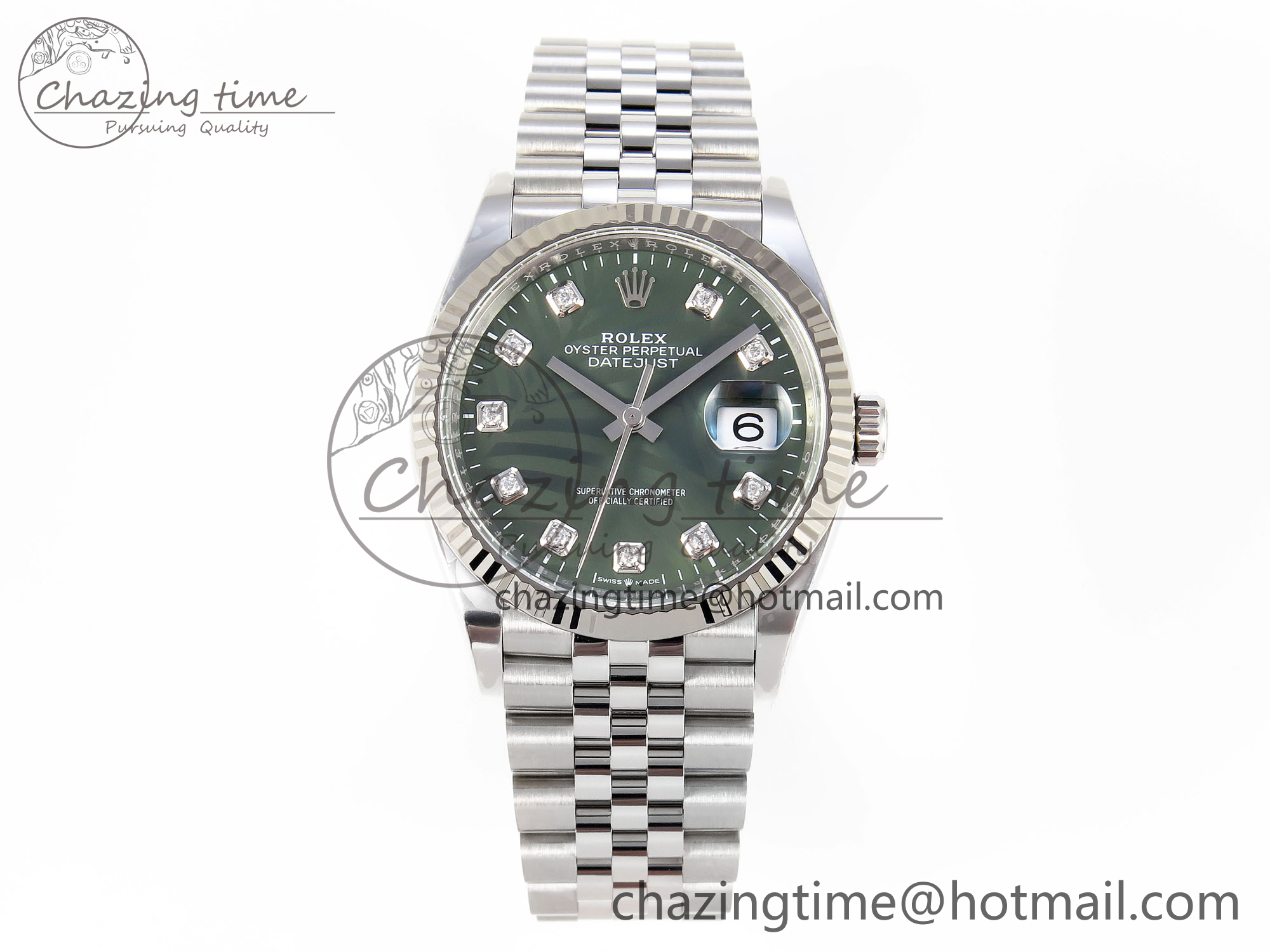 [Clean공장]롤렉스 데이저스트 36mm 126234 Green Leaf Diamonds Dial on Jubilee Bracelet VR3235