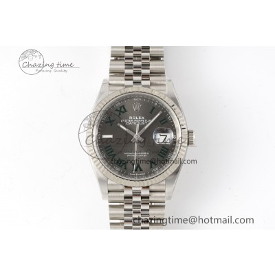 [Clean공장]롤렉스 데이저스트 36mm 126234 Gray Dial Green Roman Markers on Jubilee Bracelet VR3235