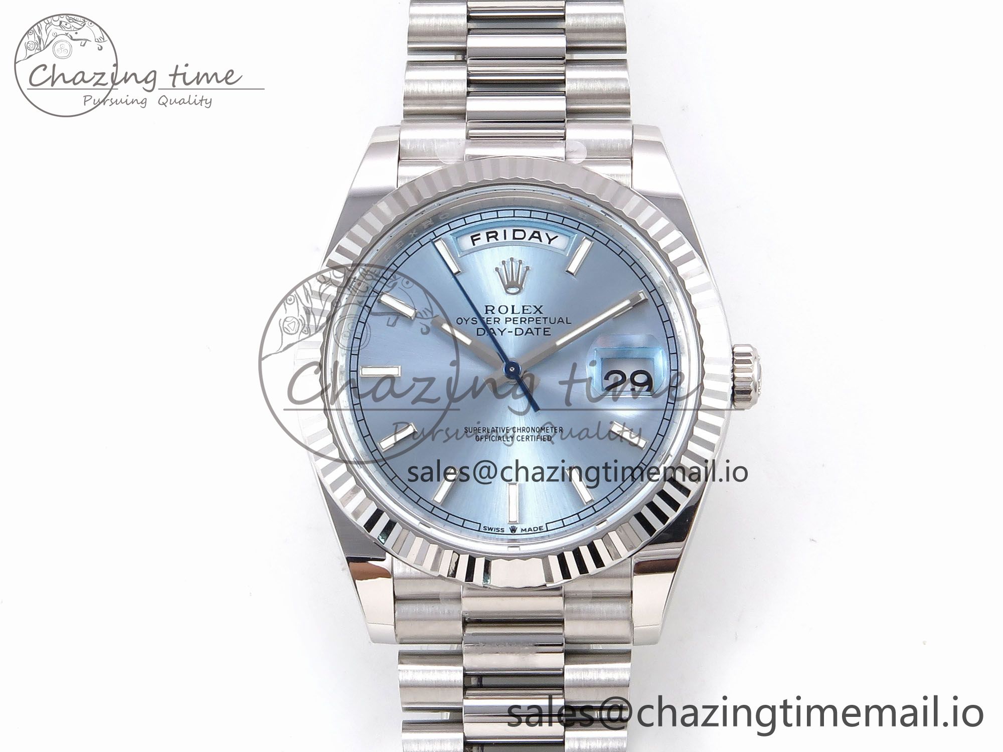 [THB공장]롤렉스 데이데이트 228236 Blue Stick Dial on President Bracelet VR3255 (텅스텐) V3