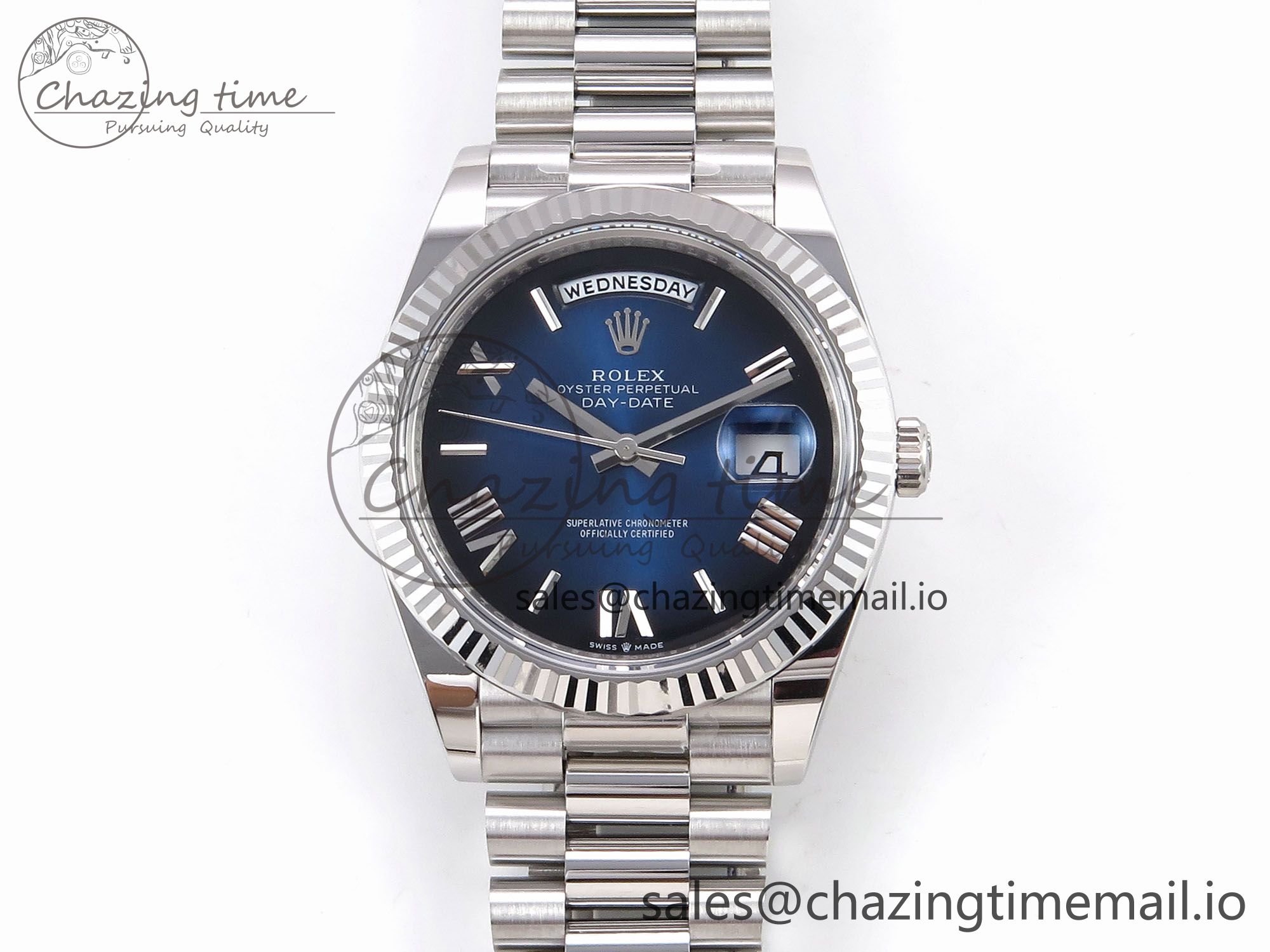 [THB공장]롤렉스 데이데이트 228239 Blue Ombre Roman Dial on President Bracelet VR3255 (텅스텐) V3