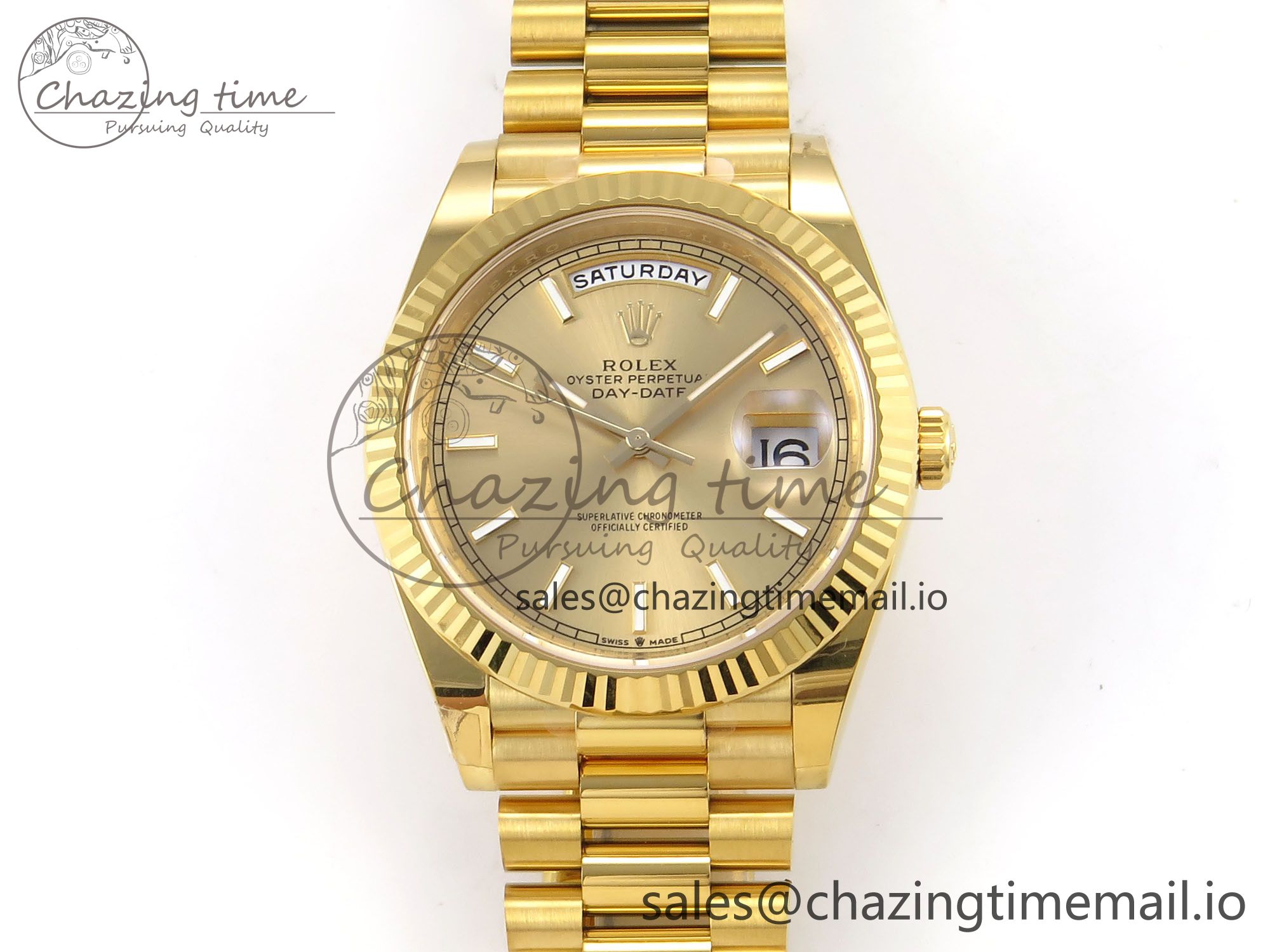 [THB공장]롤렉스 데이데이트 228238 YG Dial on President Bracelet VR3255 (텅스텐) V3