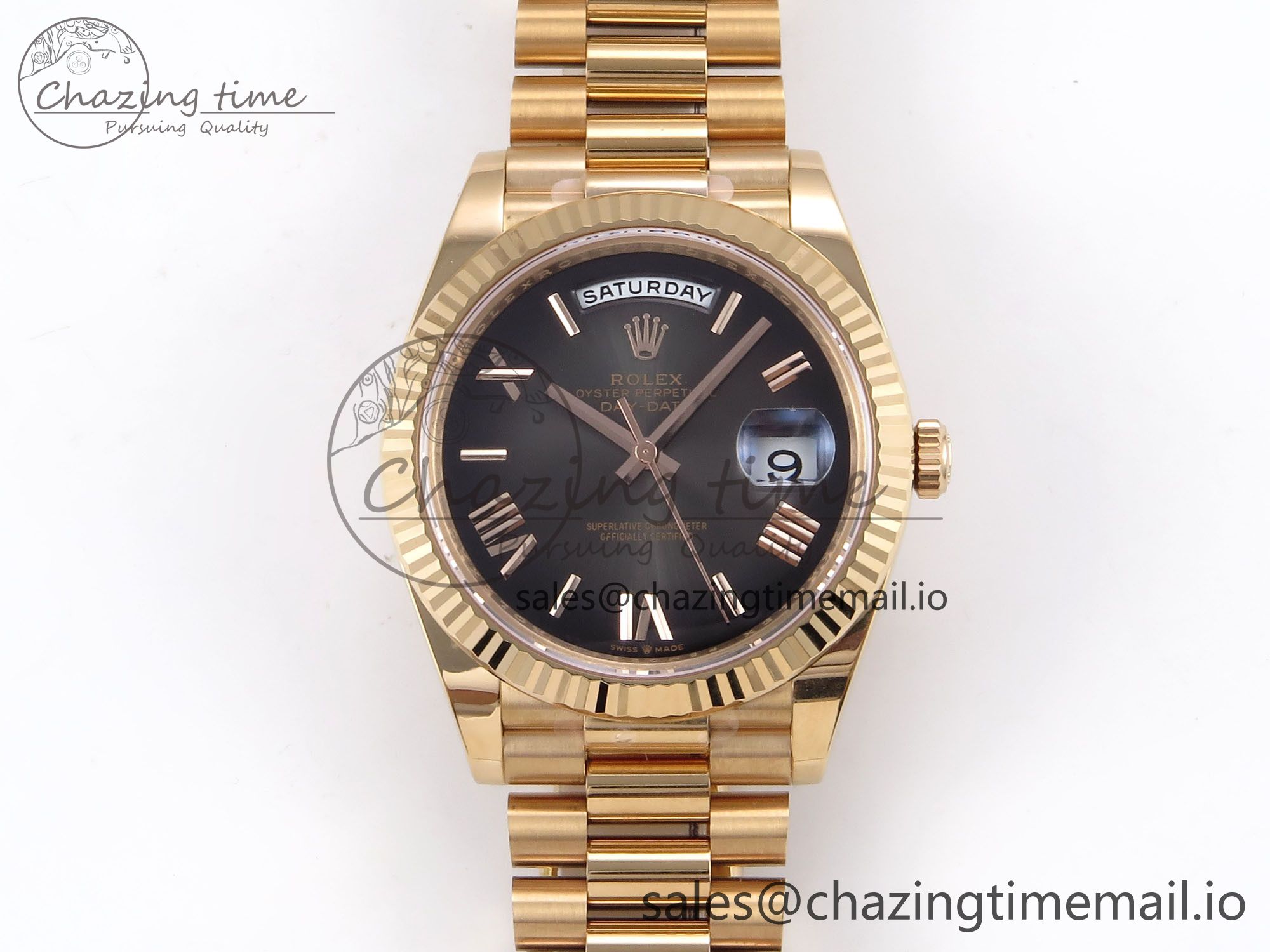 [THB공장]롤렉스 데이데이트 228235 Gray Ombre Roman Dial on President Bracelet VR3255 (텅스텐) V3