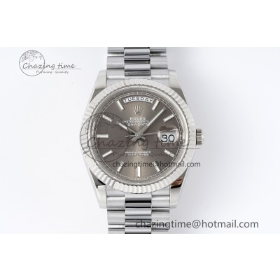 [GM공장]롤렉스 데이데이트 40 Gray Dial Stick Markers on President Bracelet A2836