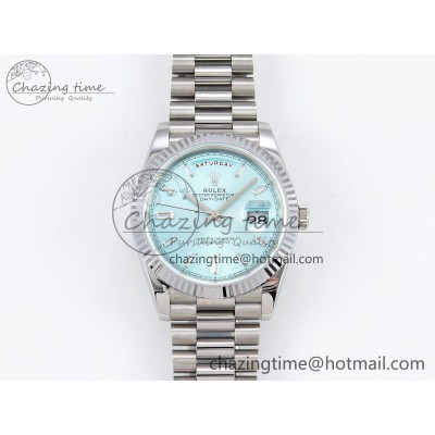 [GM공장]롤렉스 데이데이트 40 Ice Blue Crystal Dial on President Bracelet VR2836 V3(텅스텐)