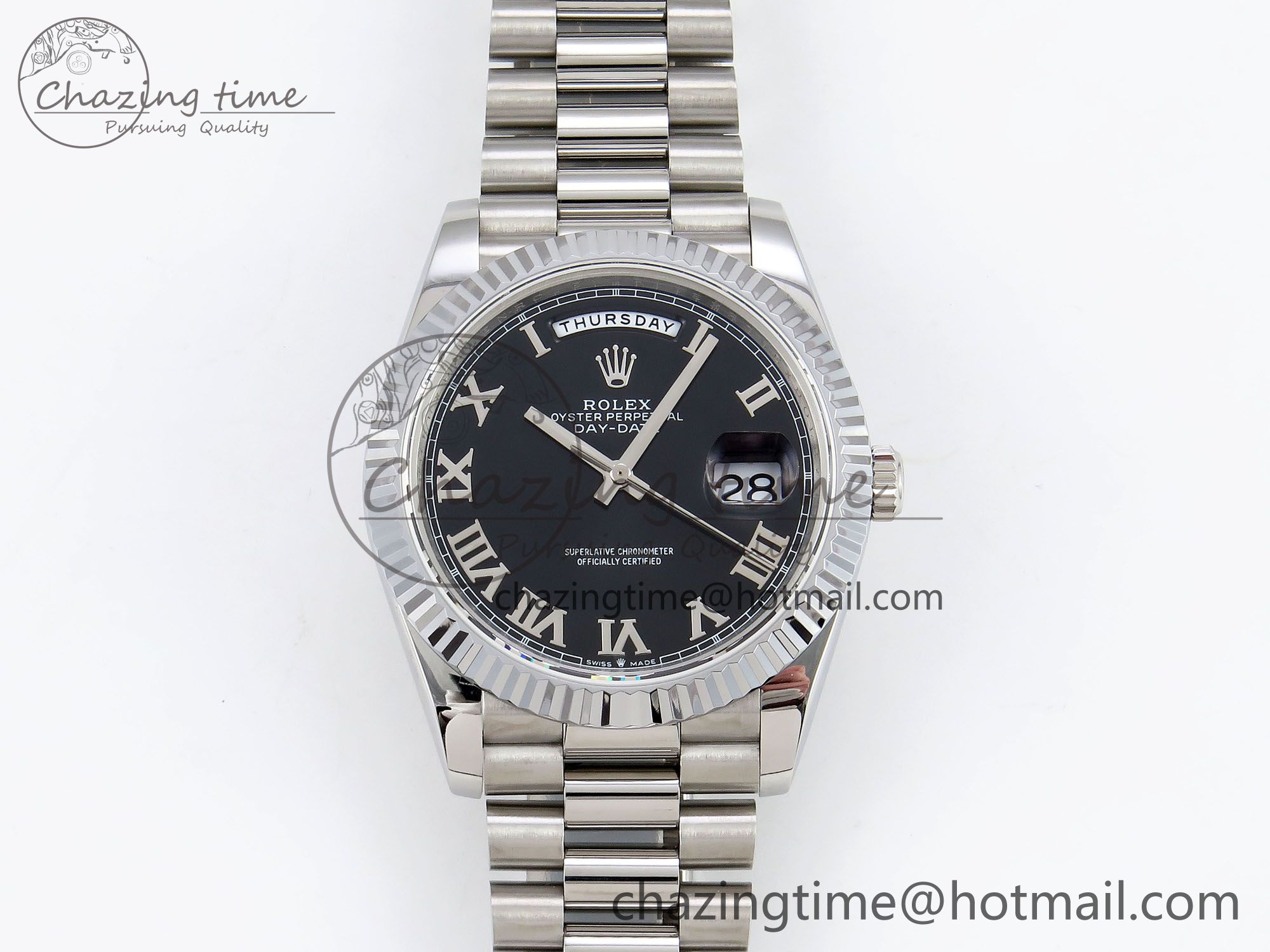 [GM공장]롤렉스 데이데이트 40 Roman Dial on President Bracelet VR2836 V3 (텅스텐)