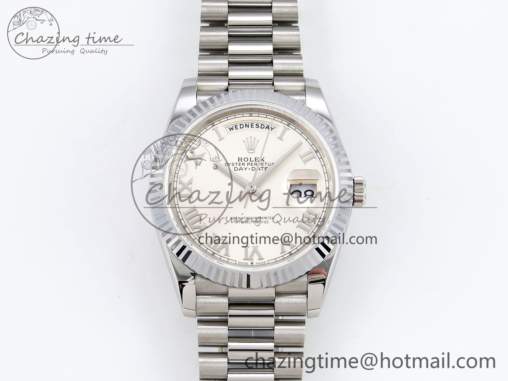 [GM공장]롤렉스 데이데이트 40 Roman Dial on President Bracelet VR2836 V3 (텅스텐)